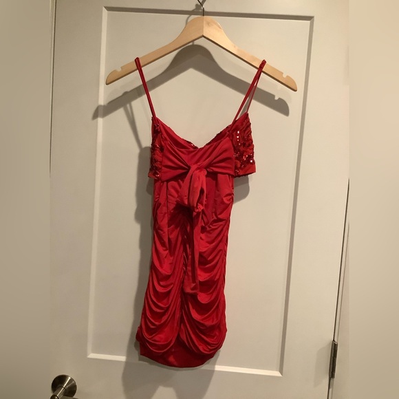 Lucy in the Sky Red Sequin Mini Dress - Picture 2 of 8